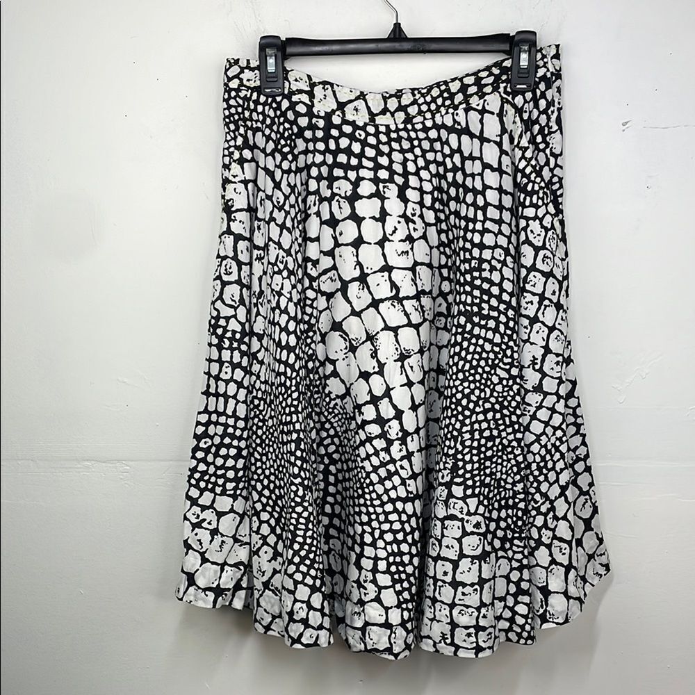 Edme & Esyllte Anthropologie Animal Print Knee Length A Line Skirt w/Lining 12